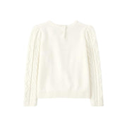 Tarzi Knitted Kids Cotton Sweater with Bow Accent