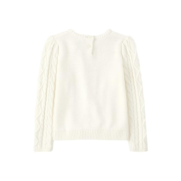 Tarzi Knitted Kids Cotton Sweater with Bow Accent
