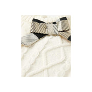 Tarzi Knitted Kids Cotton Sweater with Bow Accent